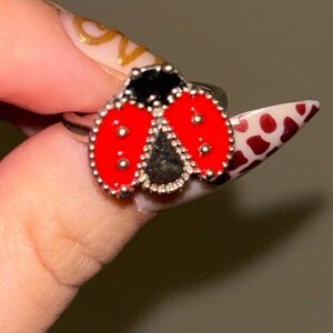 925 silver ladybug ring